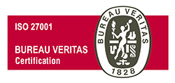 Logo de la certificación ISO 27001 de Bureau Veritas concedida a Dolbuck Ciberseguridad.